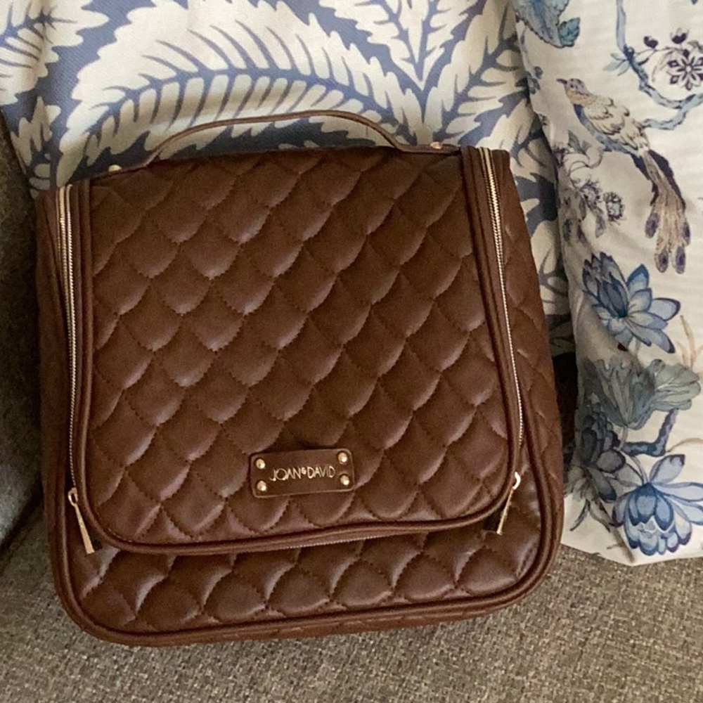 Joan & David Brown Quilted toiletries bagNWOT